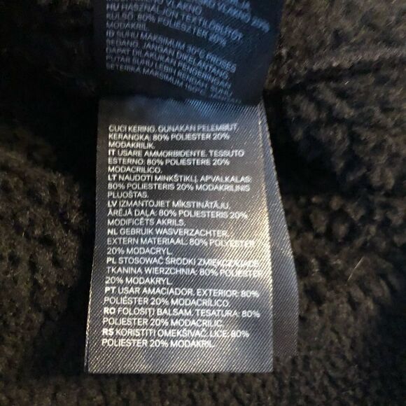 H&M women’s motor jacket black faux fur suede size 6 eur 38 - Picture 3 of 7